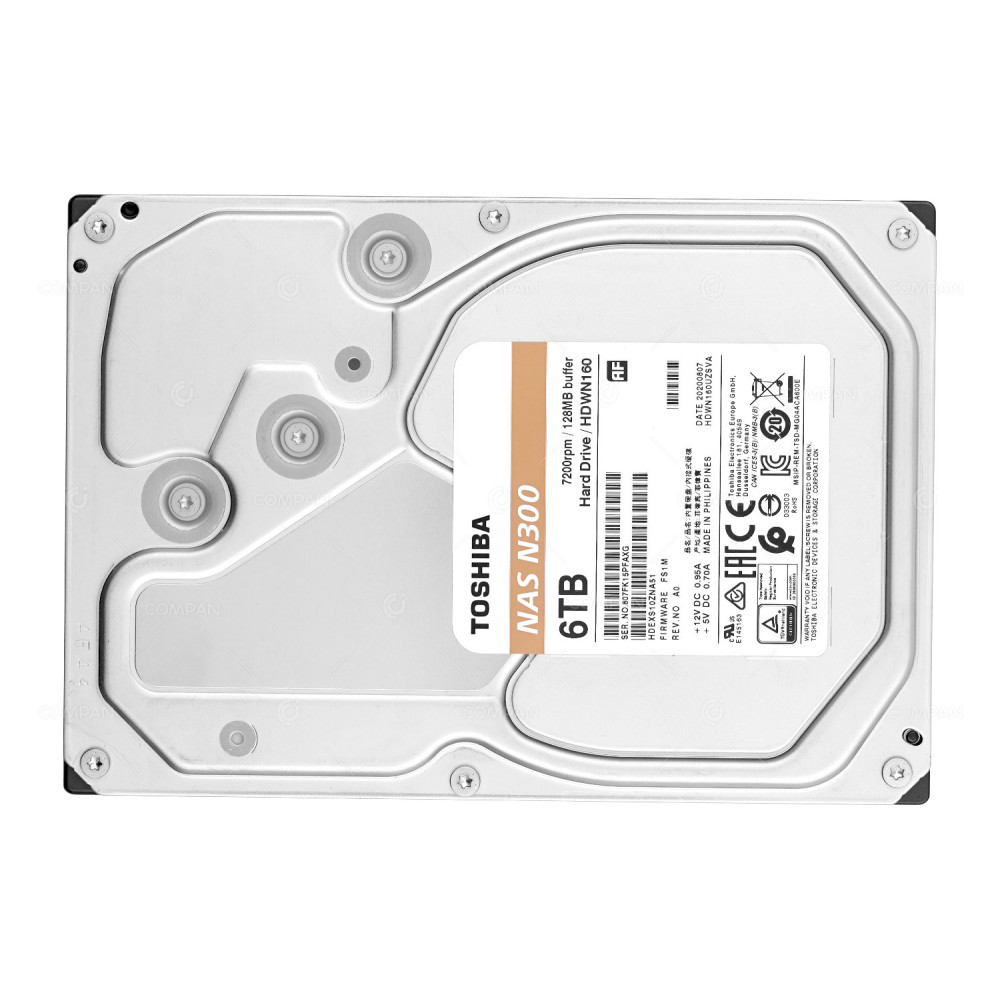 HDEXS10ZNA51 TOSHIBA NAS N300 HDD 6TB 7.2K SATA 6G 128MB CACHE 3.5" LFF
